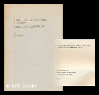 Item #10164 American Literature and the American Language; an Address Delivered At Washington...
