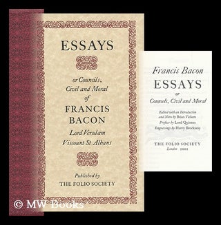 Item #114029 Essays, Or, Counsels, Civil and Moral / by Francis Bacon ; edited with an...