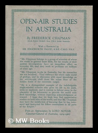 Item #115610 Open-Air Studies in Australia, by Frederick Chapman. Frederick Chapman
