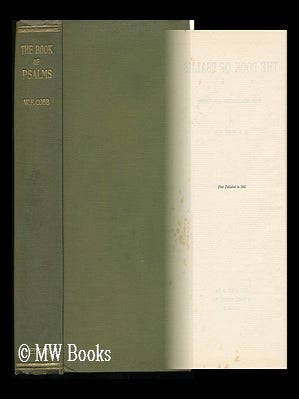 Item #132318 The Book of Psalms. with Introd. and Notes by W. F. Cobb. Bible Ot. Psalms. English,...