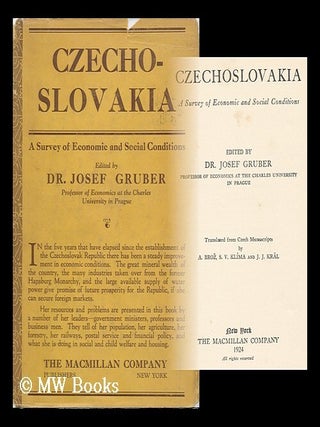 Item #134428 Czechoslovakia; a Survey of Economic and Social Conditions, Edited by Dr. Josef...