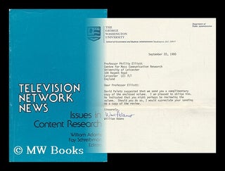 Item #140074 Television Network News : Issues in Content Research / William Adams, Fay...