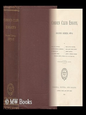 Item #14233 Cobden Club Essays, Second Series 1871-2. Emile Et Ali De Laveleye