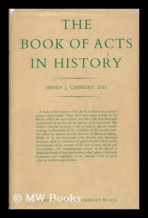 Item #152691 The Book of Acts in History. Henry Joel Cadbury, 1883