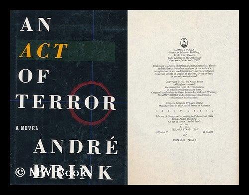 Item #157330 An Act of Terror / Andre Brink. Andre Philippus Brink, 1935-.