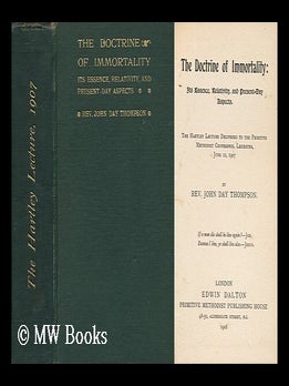 Item #159201 The Doctrine of Immortality: its Essence, Relativity, and Present-Day Aspects. Rev....