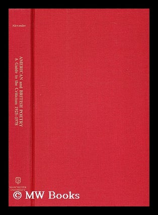 Item #161611 American and British Poetry : a Guide to the Criticism, 1925-1978 / Compiled by...