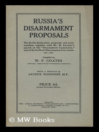 Item #164559 Russia's Disarmament Proposals : the Soviet Declaration, Proposals and Memorandum,...