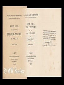Item #167591 Coup d'oeil sur l'histoire de la bibliographie en Pologne. Stanislaw Piotr...