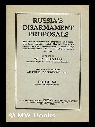 Item #172674 Russia's disarmament proposals : the Soviet declaration, proposals and memorandum,...