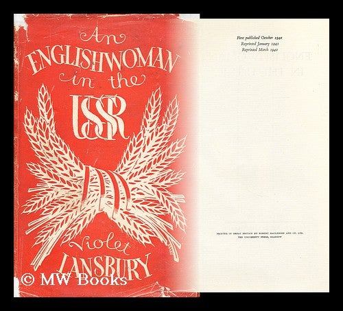 Item #178067 An Englishwoman in the USSR / Violet Lansbury. Violet Lansbury.