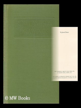 Item #178568 Rowlandson drawings / edited and introduced by Adrian Bury. Thomas Rowlandson