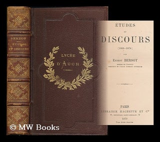Item #181610 Etudes et discours (1868-1878) / par Ernest Bersot. Ernest Bersot