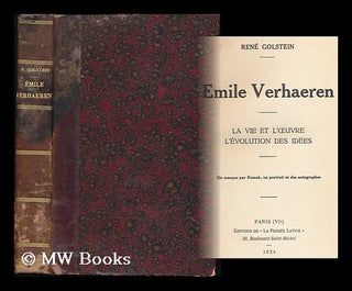 Item #181613 Emile Verhaeren : la vie et l'oeuvre, l'evolution des ideas / un masque par Ramah,...