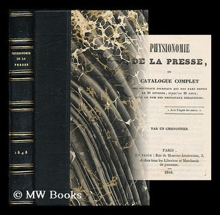 Item #182007 Physionomie de la presse : ou, Catalogue complet des nouveaux journaux qui ont paru...