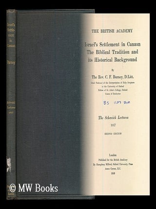 Item #186367 Israel's settlement in Canaan : the biblical tradition and its historical background...