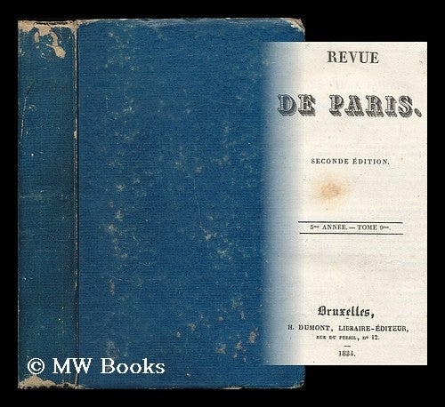 Item #198559 Revue de Paris : seconde edition : 5me annee - tome 9. Alexandre Dumas, 1802 - 1870.