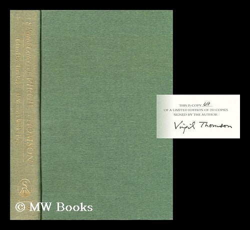Item #20569 Selected Letters of Virgil Thomson. Virgil Thomson, Time and Vanessa Weeks Page, Time, Vanessa Weeks Page.
