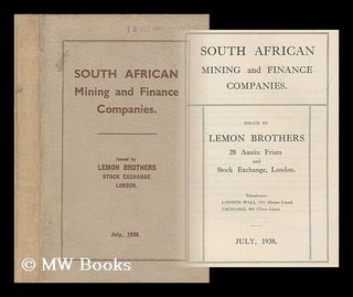 Item #205914 South African mining and finance companies / issued by Lemon Brothers. Lemon...