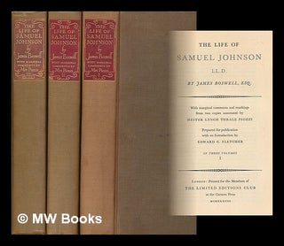 Item #214204 The life of Samuel Johnson, LL.D. / by James Boswell, esq.; with marginal comments...