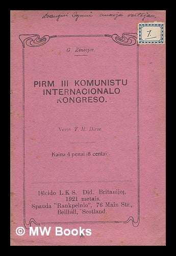 Item #217997 Pirm III Komunisto Internacionalo Kongreso [Language: Lithuanian]. G. Zinovjev.