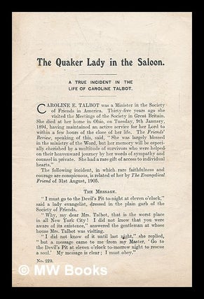 Item #218243 the quaker lady in the saloon. Anonymous