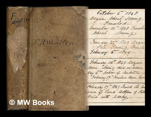 Item #220274 Farmer's account book and diary, 1846-1856 / Fred Robert Wootten. Fred Robert Wootten.