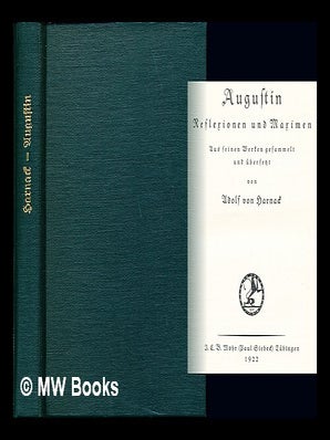 Item #232954 Reflexionen und Maximen. saint eÌ Augustin, Adolf veÌ que...