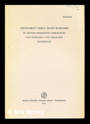 Item #233133 'Die Herrscherthrone Im Schatz der Kardinale (1268-1271)'. Festschrift Percy Ernst...