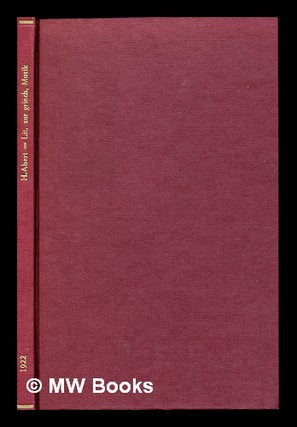 Item #234623 Bericht uber die literatur zur griechischen musik aus den jahren (1909-1921)....