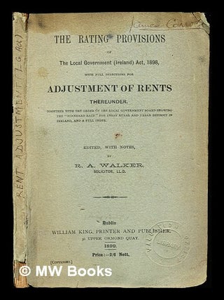 Item #234739 The rating provisions of the Local Government (Ireland) Act, 1898, with full...