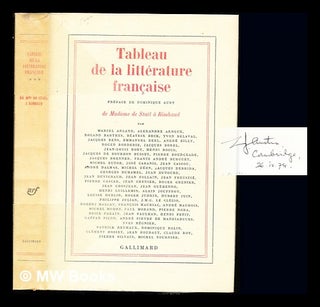 Item #235699 Tableau de la littérature française. Vol. 3 De Madame de Staël à Rimbaud/ par...