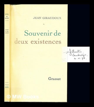 Item #235802 Souvenir de deux existences. Jean Giraudoux