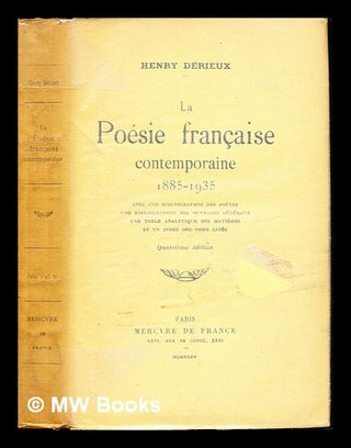 Item #236439 La poésie française contemporaine, (1885-1935) : avec une bibliographic. Henry...