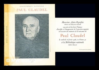 Item #237345 Paul Claudel, (1868-1955) / préface de Pierre-Henri Simon; catalogue par...