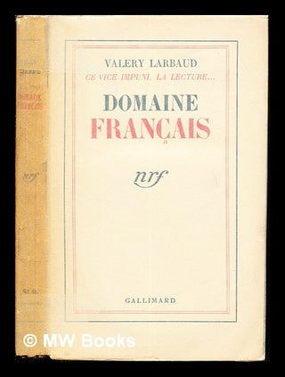 Item #237346 Domaine français. Valéry Larbaud
