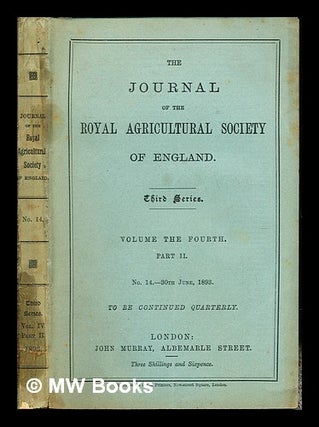 Item #243523 The Journal of the Royal Agricultural Society of England: Third Series: Volume the...