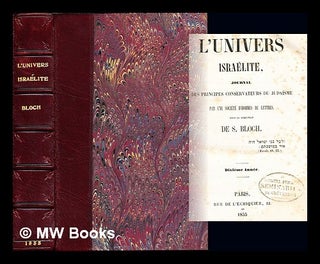 Item #250377 L'Univers israélite. Journal des principes conservateurs du Judaisme: Dixieme...