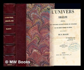 Item #250378 L'Univers israélite. Journal des principes conservateurs du Judaisme: Quinzieme ...