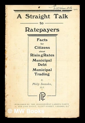 Item #260207 A straight talk to ratepayers: facts for citizens about rising rates, municipal...
