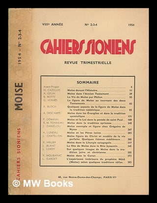 Item #260548 Cahiers sloniens: Tables de l'annee 1954 (VIII Annee). Multiple authors