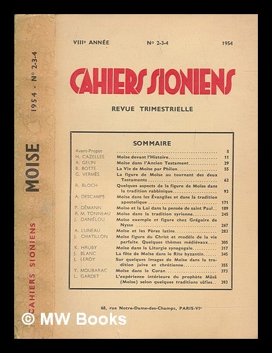 Item #260548 Cahiers sloniens: Tables de l'annee 1954 (VIII Annee). Multiple authors.