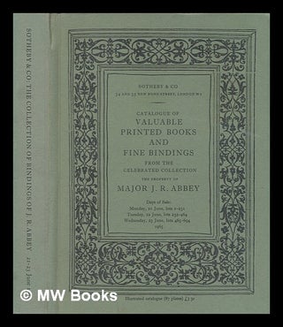 Item #266225 Catalogue of valuable printed books and fine bindings from the celebrated...