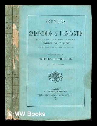 Item #266849 Œuvres de Saint-Simon & d'Enfantin : précédées de deux notices historiques et...
