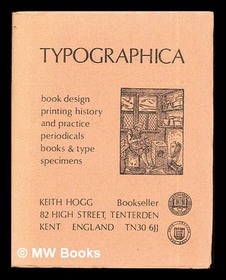 Item #270329 Typographica: book design, printing history and practice periodicals books & type...