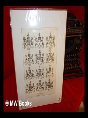 Item #271109 United Kingdom Heraldic Original 19th century Print: English Barons: 12 coats of...