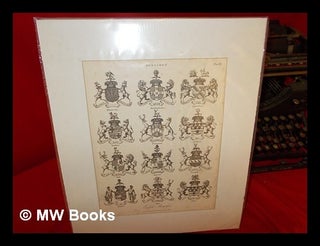 Item #271115 United Kingdom Heraldic Original 19th century Print: English Marquisses: 12 coats of...