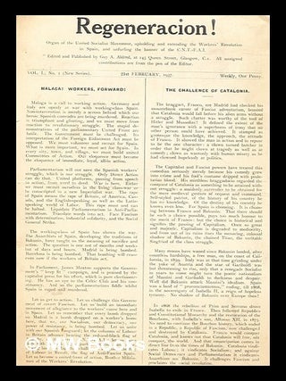 Item #279769 Regeneracion! Organ of the United Socialist Movement, upholding and extending the...