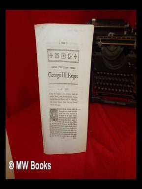 Item #280447 Anno Tricesimo Primo: Georgii III. Regis: Cap. XXII. Anonymous