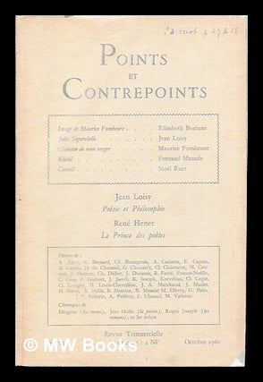 Item #280587 Points et Contrepoints: No. 54, Octobre 1960. Multiple Authors